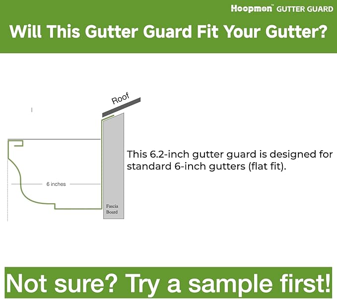 6 Inch Gutter Guard - Heavy Duty 100% Stainless Steel High-Flow Leaf Screen for Debris, Clog & Overflow Protection - Fits K-Style & Half-Round, Screws Included (200 FT, 60 pcs, 6in x 40in)