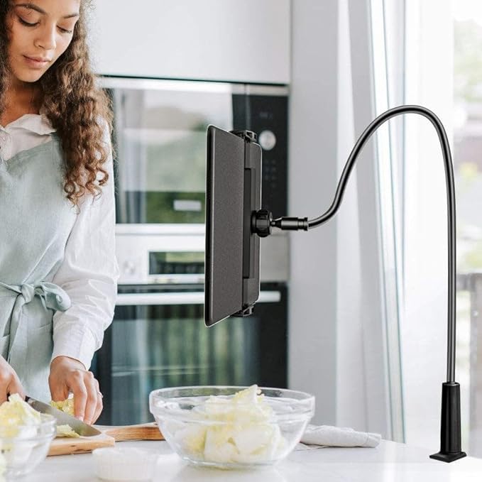 LEVO Adjustable Cell Phone Holder – Clamping Gooseneck Phone Mount with Flexible Long Arm – Hands-Free Smartphone Holder for Desk, Bed, Headboard, Kitchen Counter, Boat, RV & More