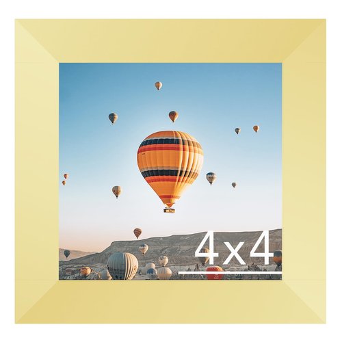 JCJMY 4x4 Picture Frame Gold for Wall Hanging or Tabletop, Wall Mounting Horizontally or Vertically, 4 x 4 Wall Gallery Poster Photo Frame with Shatter Resistant Plexiglass, Gold