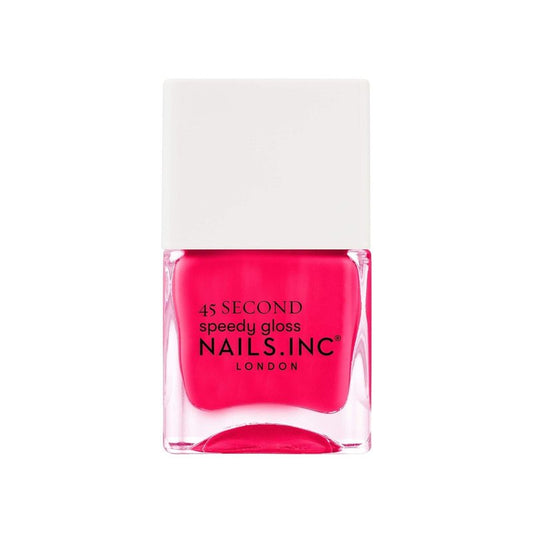 Nails Inc 45 Second Speedy Gloss, No Bad Days In Notting Hill, Pink, No Chip, Long Lasting, Quick Dry, Air Dry, Professional Manicures & Pedicures, Fingernails & Toenail, Vegan Nail Polish, 0.47 Fl Oz