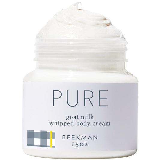 Beekman 1802 Whipped Body Cream – Rich Body Butter & Moisturizing Body Cream, Goat Milk Lotion, Shea Butter & Vitamin E, Hydrating Body Moisturizer for Dry Skin - Pure 8 oz