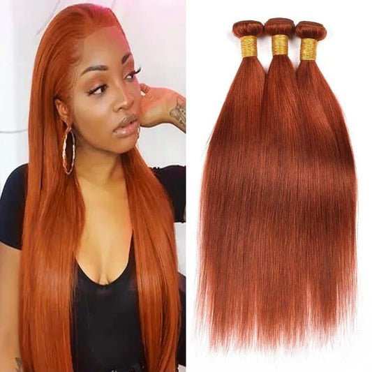 Cklikeb Human Hair Bundles 350# Color Straight Bundles Unprocessed Brazilian Virgin Human Hair 12 14 16 Inch 3 Bundles Quick Weave Human Hair Extensions 300g (350# Straight, 12 14 16)