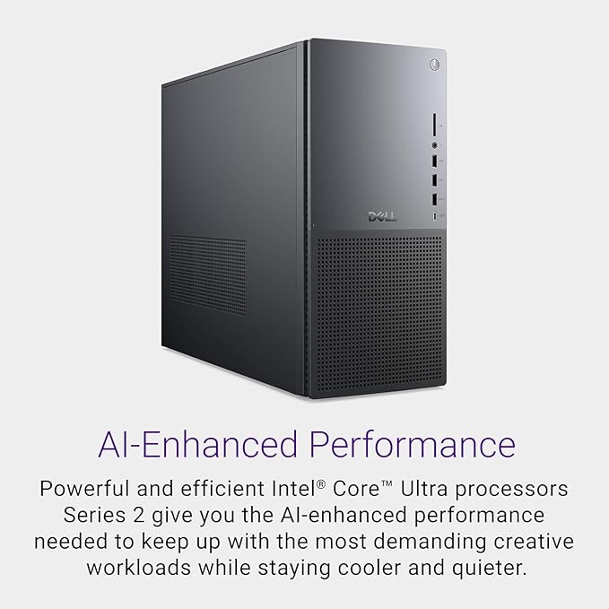 Dell Tower Plus EBT2250 Desktop Computer - Series 2 Intel Core Ultra 9 285 24-Core Processor up to 5.6 GHz, 16GB DDR5 RAM, 8TB SSD, Intel UHD Graphics, Windows 11 Pro, Graphite - EBT 2250