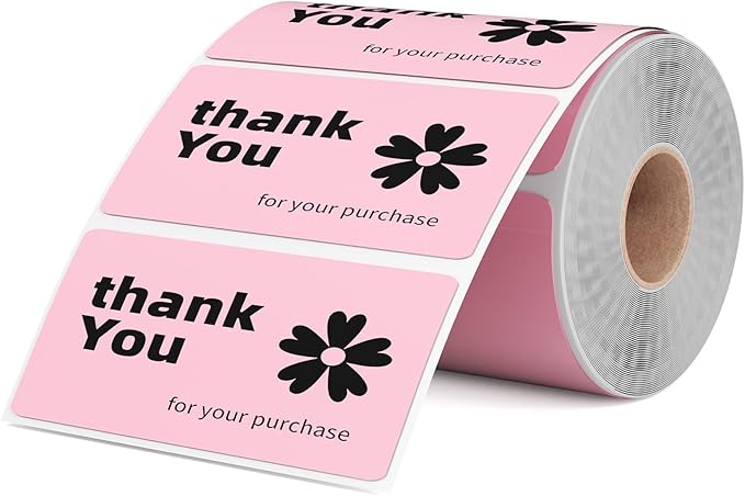 Omezizy 2.25x1.25 Inch Thermal Labels Pink, Holographic Sliver Barcode Thermal Labels for Thermal Printer and Small Business, Multi-Purpose Rectangle Stickers, 500 Sheets/Roll