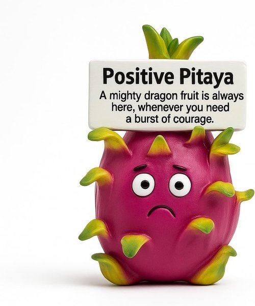 iStatue Positive Pitaya Figurine - Courage & Strength Dragon Fruit Desk Decor | 4.3'' Unique Resin Gift