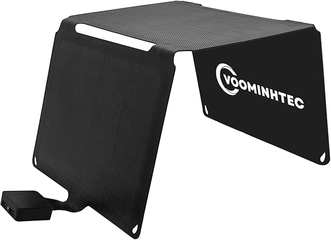 Voominhtec 20W Portable Foldable ETFE Solar Panel Charger 5V USB-A*2 Lightweight IP67 Waterproof for Phone Power Bank Tablet Hiking Camping Backpacking