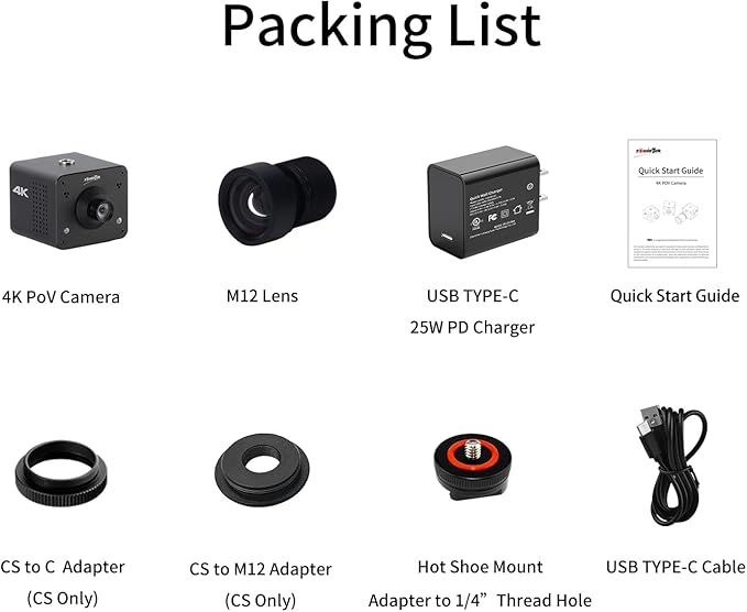zowietek 4K POV Box Camera PoE, ZowieCAM, SDI & HDMI & UVC Output, Standalone RTSP/RTMP(s)/SRT Live Streaming, Ultra-Compact, Interchangeable Lens, PC/Mobile Phone/Tablet Control (M12)