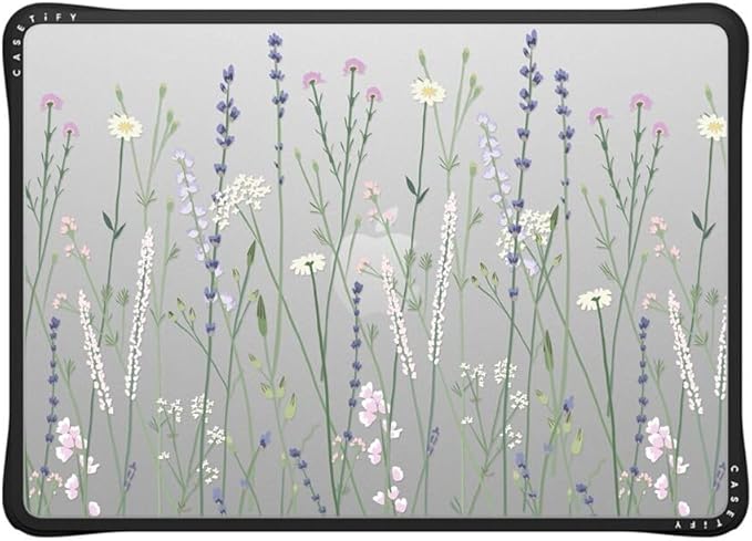 CASETiFY Impact MacBook Air 13.6" (M2-M5) Case [Cushioned Impact Corners/Scratch-Resistant/Anti-Slip Grip] - Gigi Garden Florals - Clear Black