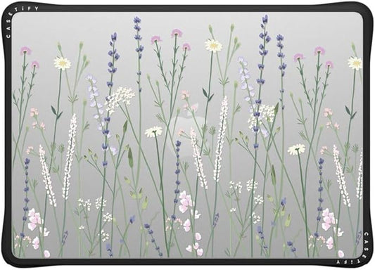 CASETiFY Impact MacBook Air 13.6" (M2-M5) Case [Cushioned Impact Corners/Scratch-Resistant/Anti-Slip Grip] - Gigi Garden Florals - Clear Black