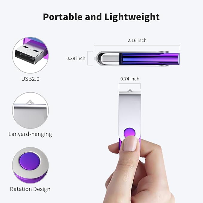 ABLAZE 32GB Flash Drive 2 Pack, USB 2.0 Memory Stick with Lanyards Swivel Thumb Drives Bulk 32GB Pendrive U Disk for Data Storage