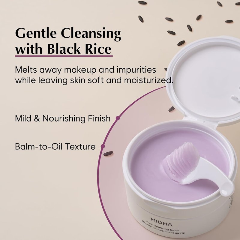 Midha Rice Cleansing Balm - Deep Cleansing & Moisturizing Makeup Remover | 3.38 fl. oz / 100 ml