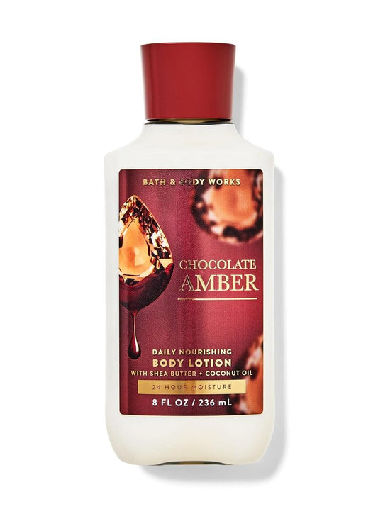 Bath and Body Works Super Smooth Body Lotion Sets Gift For Women 8 Oz (8 Fl Oz (Pack of 1), Chocolate Amber)