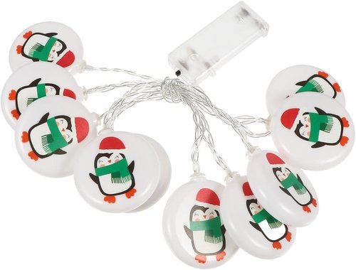 Ledmomo Christmas String Lights - 1.5M 10 LED Battery Operated Penguin Design for Indoor/Outdoor Decor