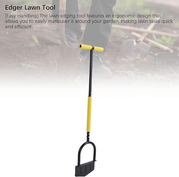 Edger Lawn Tool Stainless Steel Half Moon Edger with T Handle, Comfortable Grip â Rust - Durable Design, Ideal for Garden, Flower Bed, Sidewalk & Driveway Edging