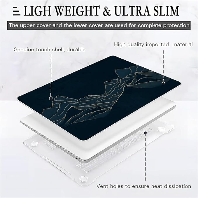 COTAIL Compatible with MacBook Air 13.3 13.6 Inch Case 2022 2021 2020 2019 Plastic Hard Shell Case Cover,13.3 Air (A1932/A2179/A2337), Dark Mountains