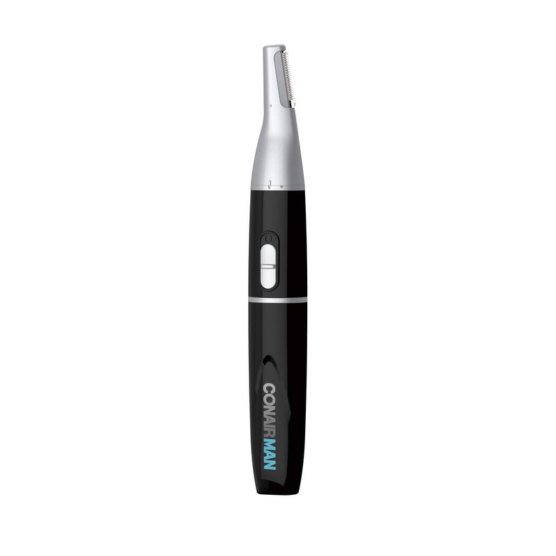ConairMAN All-in-One Personal Trimmer for Men, for Nose, Ear, Eyebrows and Sideburns Hair Trimmer, 4 piece Men's Grooming Kit, Lithium Battery-Powered