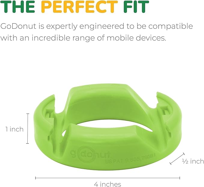 GoDonut Original – Smartphone and Tablet Stand – Compatible with Devices UP to 0.5" Thick Including Protective Cases - for use at Work, at Home, Travel and on-the-go - Lime Green