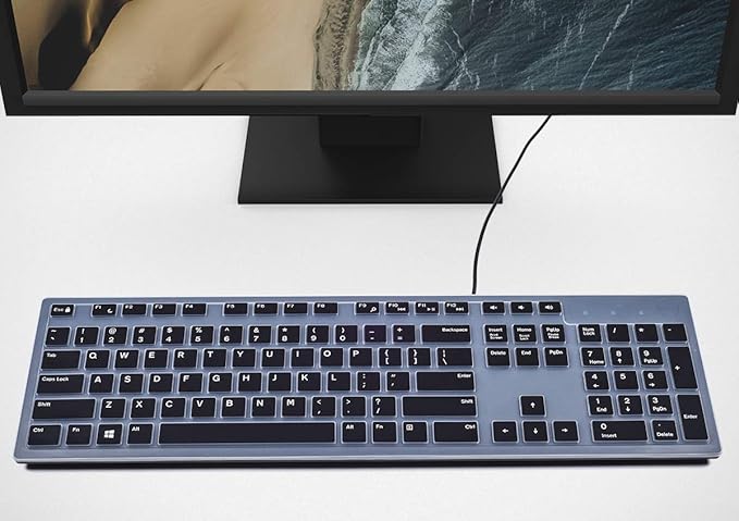 Keyboard Cover for DELL KB216 KB216b KB216t KB216d KB216p Wired & KM636 & Dell Optiplex 5250 3050 3240 5460 7450 705, Dell Inspiron 24" 27" 7700/7790/3475/3670/3477 All-in one Desktop Keyboard -Black