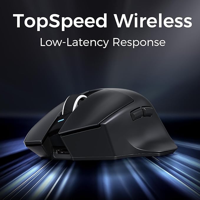 MCHOSE G7 Lightweight Ergonomic Wireless Mouse, PAW3311 12K DPI Sensor, Tri-Mode Connection, Wireless/Wired 1K Polling, 55g Weight, 800mAh Bettery (White)