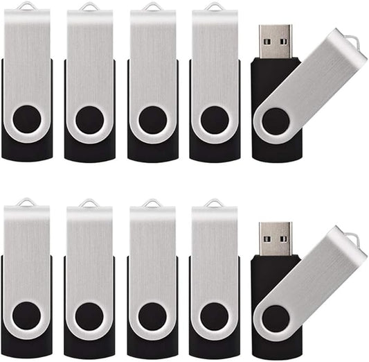 KALSAN 50 Pack 16GB USB Flash Drives - 50 Pack USB 2.0 Memory Sticks - Black