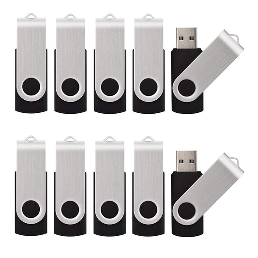 KALSAN 64GB USB Flah Drives 10 Pack USB 2.0 Memory Sticks Bulk-Black
