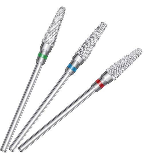Tungsten Carbide Nail Bits - 3 Pcs Acrylic Nail Drill Set for Fast Gel Removal | 3/32" Size