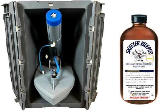 Skeeter Weeper® Smart Pest Control Fogging/Misting System and Premium Natural Misting Solution Bottle (Concentrate)