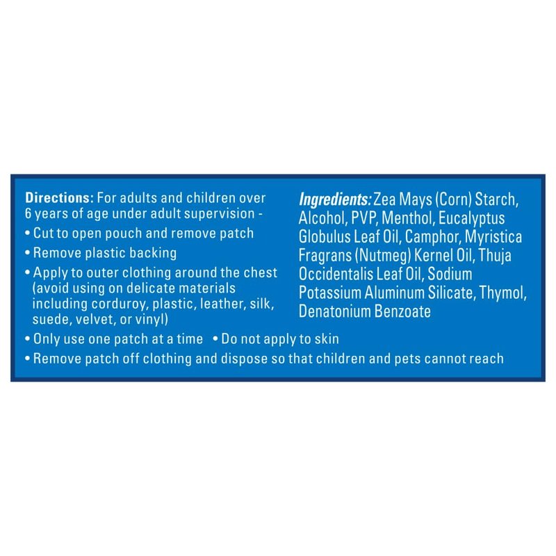 Vicks Children's VapoPatch, Wearable Mess-Free Aroma Patch, Soothing & Comforting Non-Medicated Vicks Vapors, For Children Ages 6+, 5ct - Pack of 2