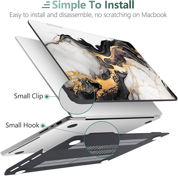 DONGKE Compatible with MacBook Pro 16 Inch Case (2026-2021 Release, M5 M4 M3 M2 M1 Pro/Max Chip), Plastic Hard Shell Cover with Keyboard Cover & Screen Protector for MacBook Pro 16", Abstract Marble