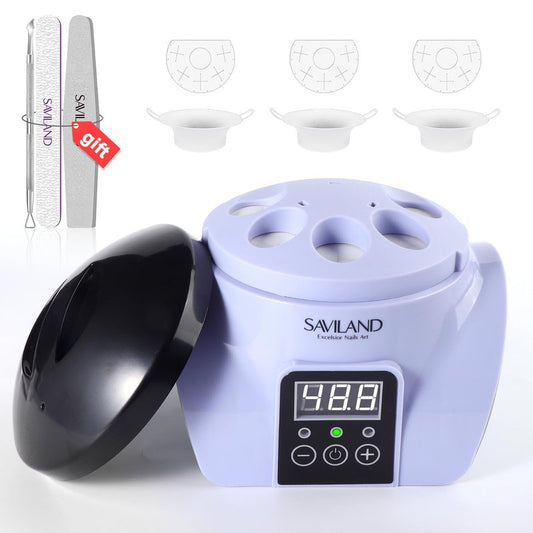 SAVILAND Electric Steam Gel Nail Remover Machine: 10 Min Auto Removal Nail Soaking Bowl Acrylic Nail Remover Soak off Bowl Gel Polish Remover Portable Salon Tool for Home DIY & Travel