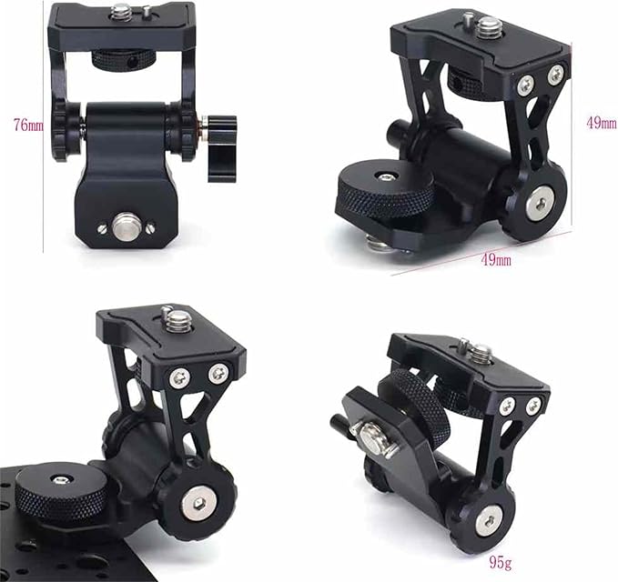 HangTon Monitor Mount Holder Bracket, 360 Tilt Swivel Rotation for Atomos SmallHD Camera Video Monitor, Teradek Wireless Transmission Motor Microphone, 3/8" 1/4" Black