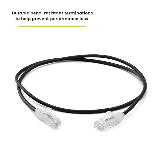 TRUECABLE Cat6 Component Rated Patch Cable, Unshielded (U/UTP), 2ft, Black, 28AWG Stranded Pure Copper, Snagless 10G High-Speed Ethernet Cable, PoE++ 4PPoE 100W, UL Listed, RoHS-3, 1 Pack