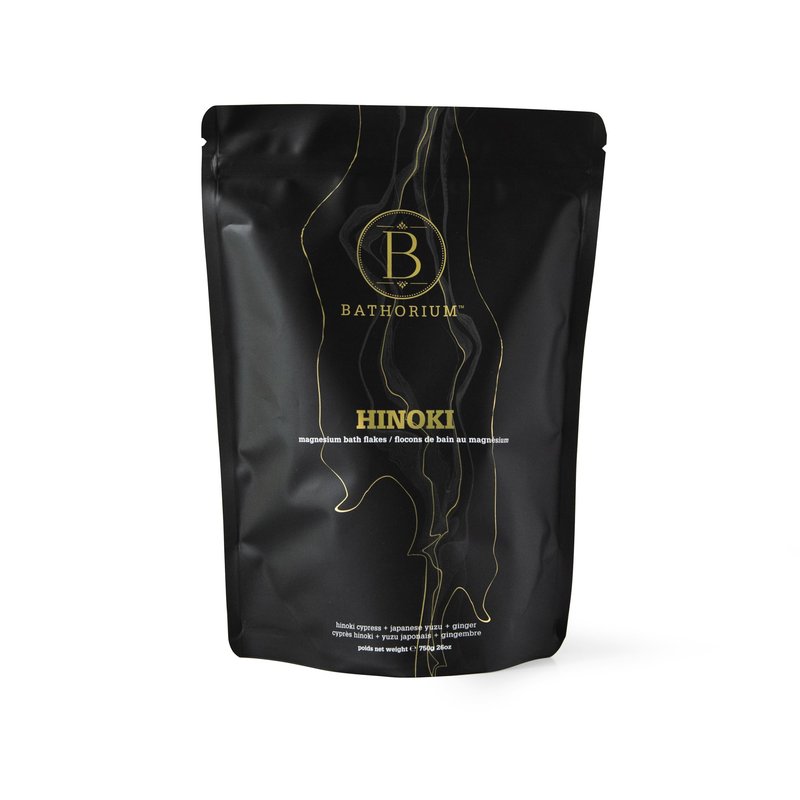 Bathorium Hinoki Mineral Magnesium Chloride Bath Flake, Relaxing Bath Soak with Japanese Hinoki, Detoxifying, pH Balanced for Women, Good for Sensitive Skin, 26 oz