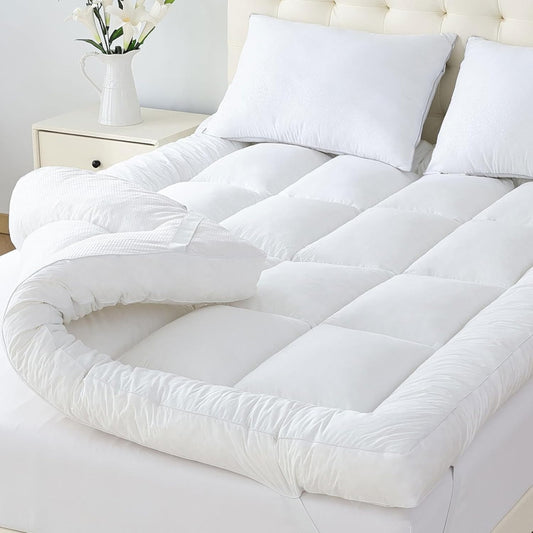 WhatsBedding 5-Inch Memory Foam Mattress Topper - Queen Size for Back Pain Relief | Soft, Breathable Support (80x60x5 in)