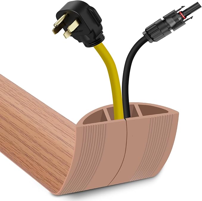 JAHOMFAI Floor Cord Cover 3.3FT Cord Covers for Wires on Floor Protect Wires & Prevent Trip Hazards, Easy to Cut for Home, Office, School, Concerts, Cavity W0.6in x H0.32in