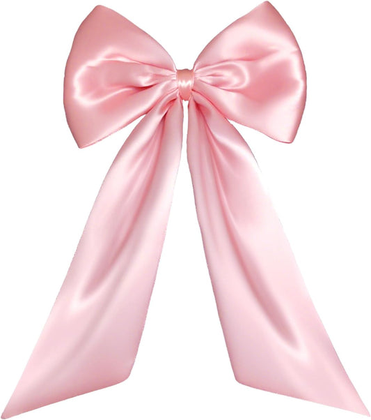 Skiennix Large Pink Bow | Satin Ribbon Tie for Room Decor & Party Backdrop (23 x 32 in)