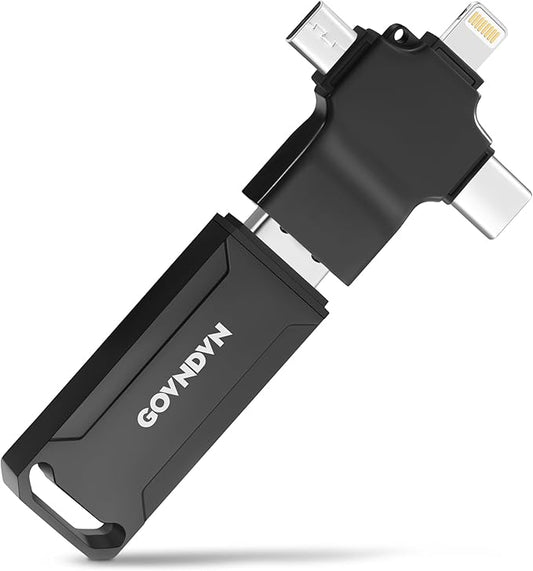 Auto Backup Photo Stick for iPhone, iPad, Android, PC, Tablets, 512GB Real Capacity iPhone USB Flash Drive & Backup Storage Memory Stick for Photos, Videos & Contacts, 4-in-1 Thumb Drive