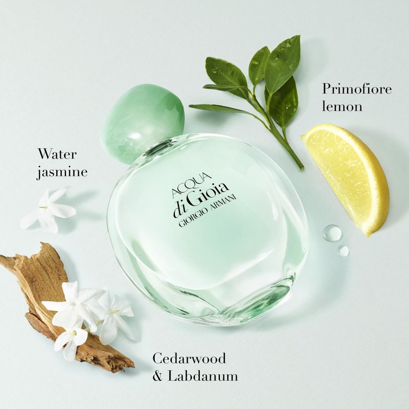 Armani Beauty – Acqua di Gioia – Eau de Parfum – Floral Fruity Fragance for Women – Primofiore Lemon, Water Jasmine, Cedarwood Notes - 1.6Fl Oz