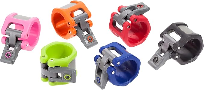 Lock-Jaw Barbell Collars HEX Olympic Barbell Clamps 2 Pcs – Heavy Duty Bar Clamps for 2” & 50mm Olympic Bars – Secure Weight Bar Clamps for Strength Training & Home Gym Accessories – Orange