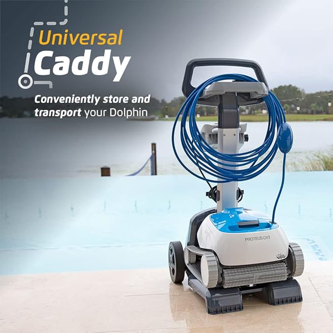 Dolphin Proteus DX3 Automatic Robotic Pool Vacuum Cleaner Includes Caddy for Easy to Transport and Storage, Ideal for In-Ground Pool up to 33 FT in Length