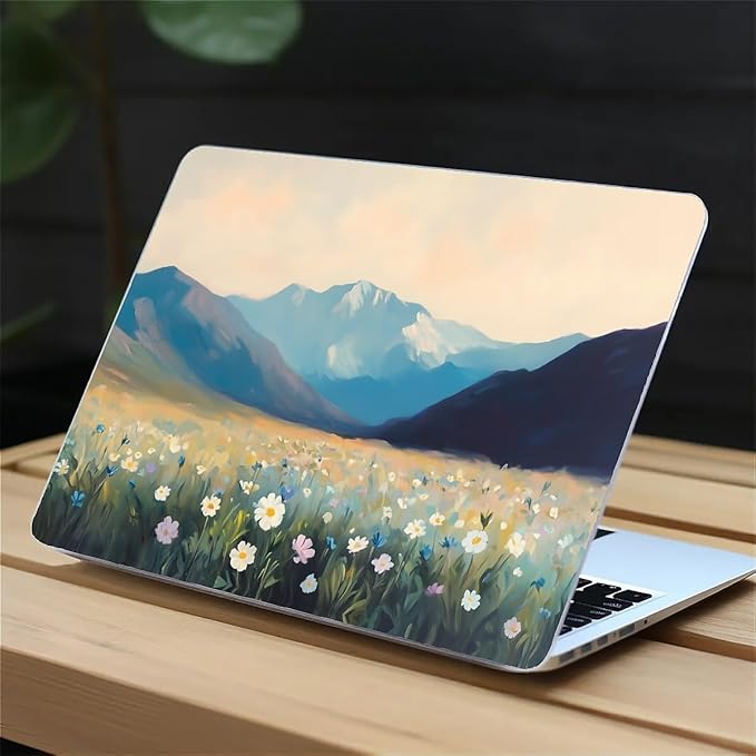 COTAIL Compatible with MacBook Air 13.3 13.6 Inch Case 2022 2021 2020 2019 Plastic Hard Shell Case Cover,13.6 Air (A2681) M2 2022, Wildflowers and Mountains