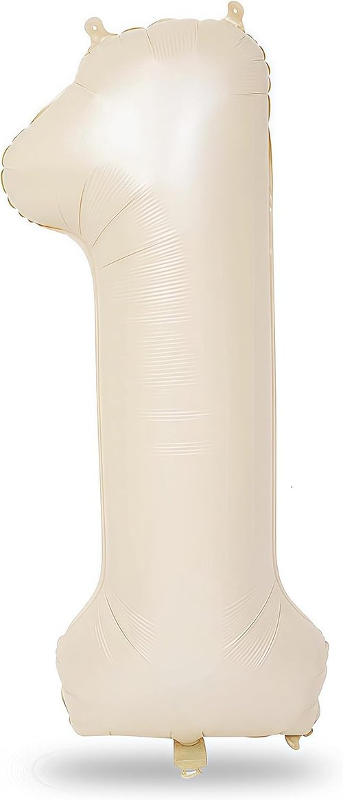 Love Balloons by [Brand Name] - 40 Inch Cream Number 1 Balloon for Wedding Anniversary Decor