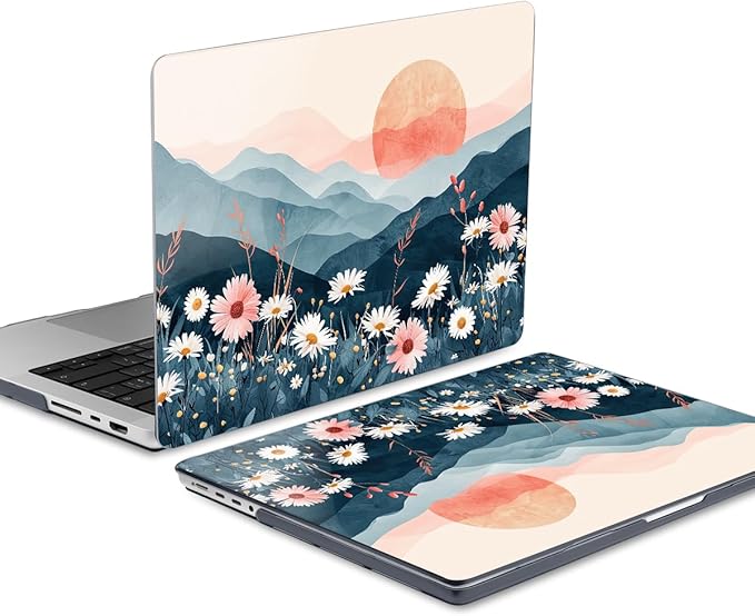 DONGKE Compatible with MacBook Pro 16 Inch Case (2026-2021 Release, M5 M4 M3 M2 M1 Pro/Max Chip), Plastic Hard Shell Cover with Keyboard Cover & Screen Protector for MacBook Pro 16", Sun & Daisies