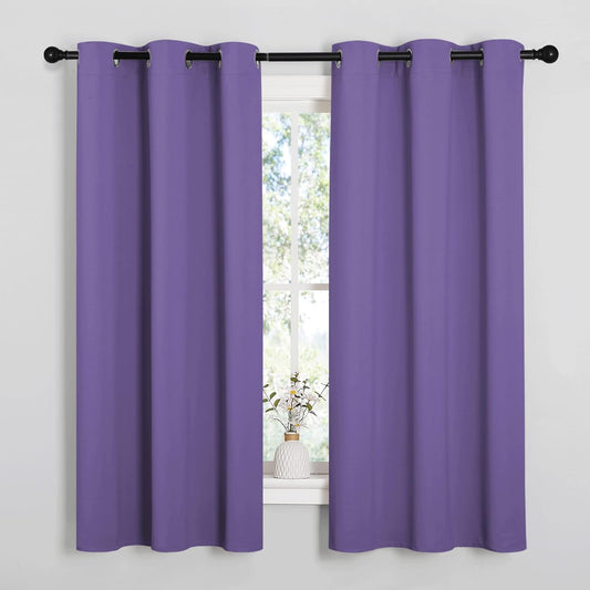 NICETOWN Blackout Curtain Panels - Thermal Insulated Grommet Drapes | Lilac Purple, 29x40 Inch (1 Pair)