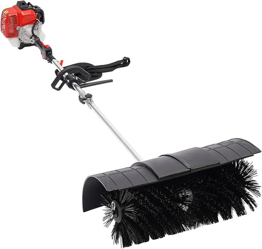 52CC 2-Stroke Gas Handheld Power Broom,20.47in Outdoor Gasoline Power Broom Walk Behind Sweeper Cleaning Driveway Tools,1.7KW High Performance Cleaner for Boulevards,Driveways,Lawns,Sidewalks