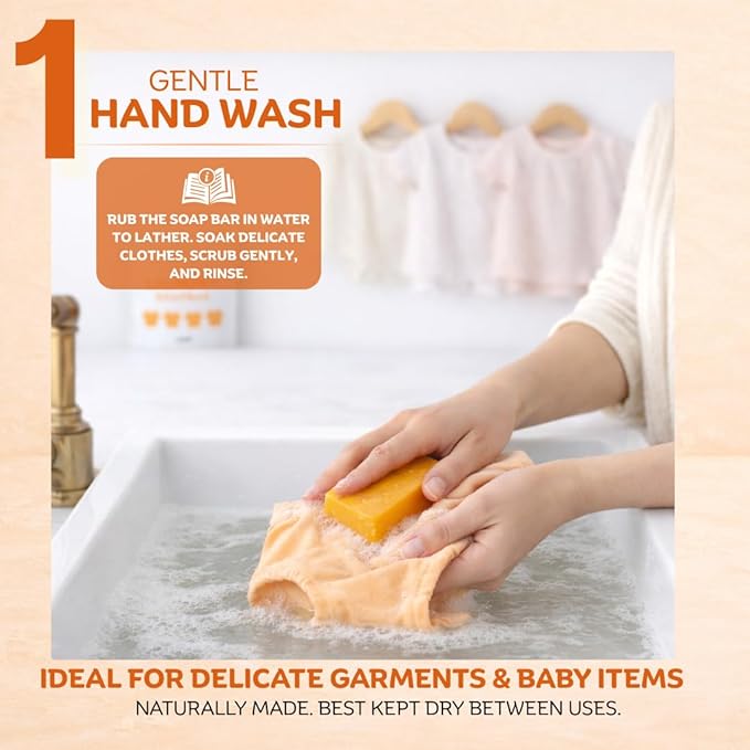 KELEBS Laundry Soap Bar â Family Pack (16 Bars) â Natural Citrus Formula with Organic Ingredients â Stain Remover for Delicate Clothes, Underwear, Collars