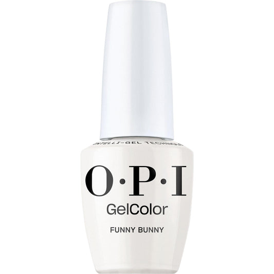 OPI GelColor Funny Bunny | Sheer Soft White Crème LED Cure Gel Nail Polish | Salon-Quality Shine, Long-Lasting Wear | Vegan & HEMA Free | 0.5 Fl Oz