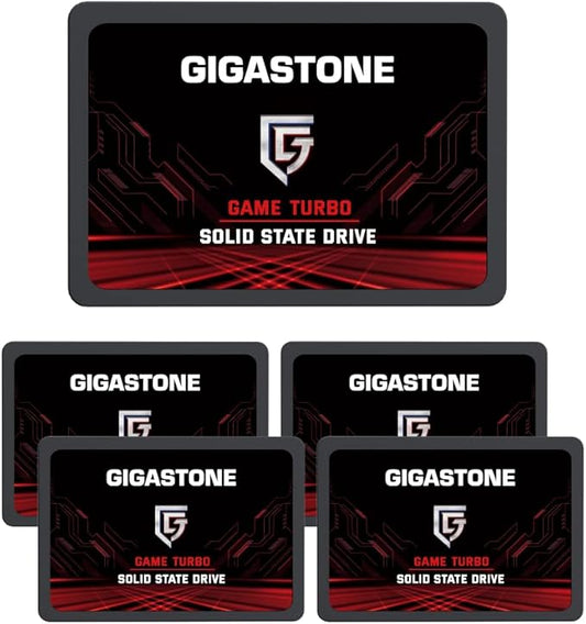 Gigastone 256GB Game Turbo SSD (5-Pack) Up to 540MB/s with SLC Caching Gaming/PC/Desktop/Laptop Upgrade SSD- 5-Year Warranty 2.5" SATA Internal Disk Solid State Drives 2.5 inches SATA 3.0 Disk