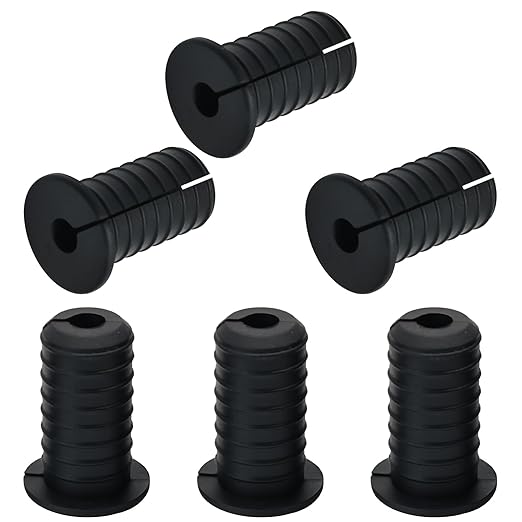 EASYEAH 6pc Starlink Cable Grommet 3/4" Silicone Anti-Slip Wall Hole Pass Through Split Cable Bushings for TV Wire Ethernet Cord, Starlink Cable Routing Kit Accessories,38mm/1.5"Ht, Black