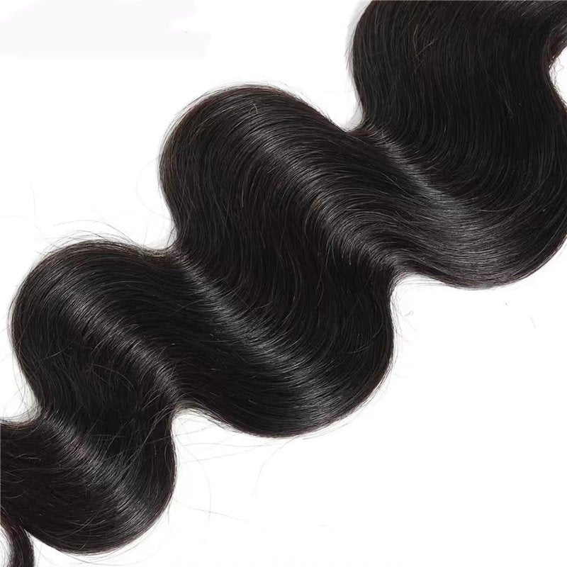 Body Wave Human Hair Bundles 24 Inch Body Single Bundle #1B Natural Black Human Hair Unprocessed Native Virgin Hair 100g Total Double Weft Crochet Human Hair Extensions for Women